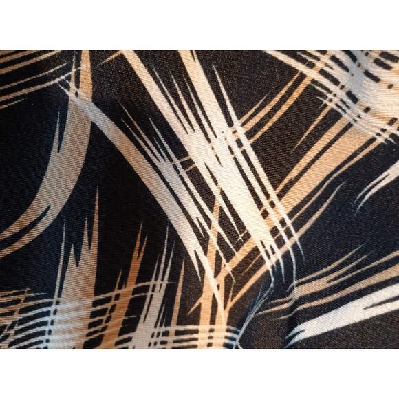 Susan Lawrence Black Gold And White Print Maxi Skirt Front Split Women's Size XL - Picture 7 of 8
